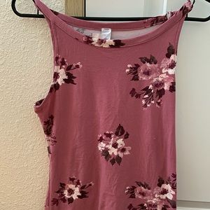 No Boundaries pink floral tank top